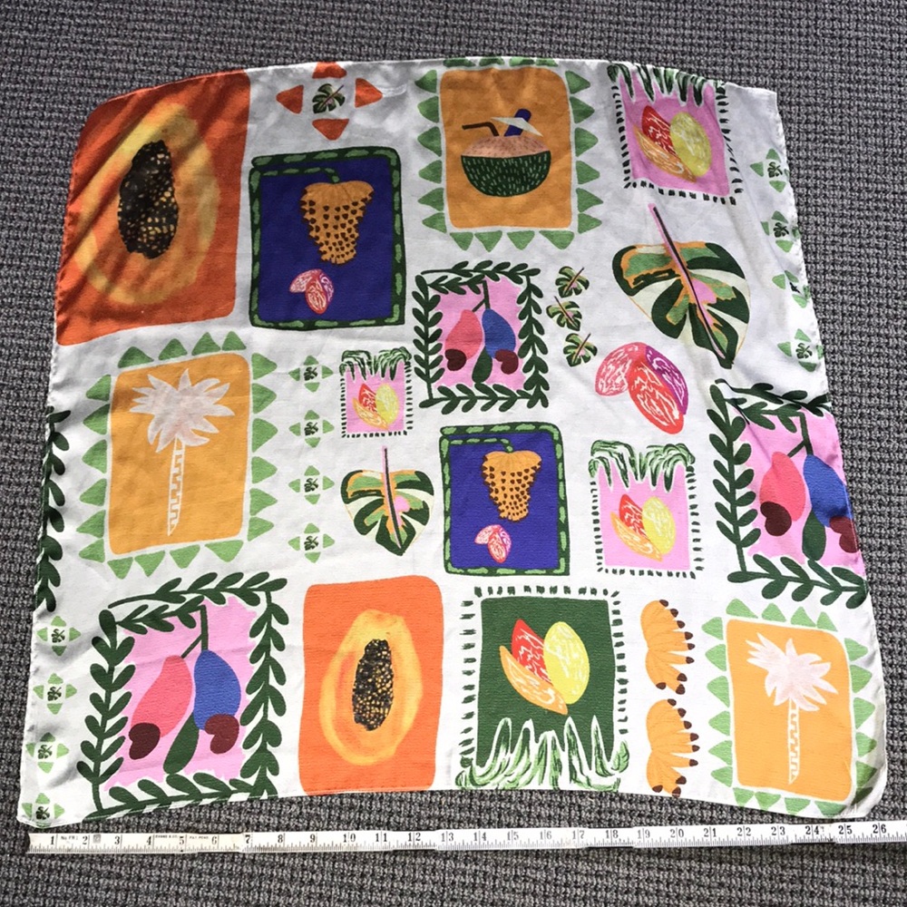 Colorful‎ Tropical Fruit Print Square Scarf
